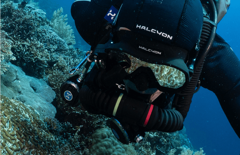 Diver with Halcyon gear underwater