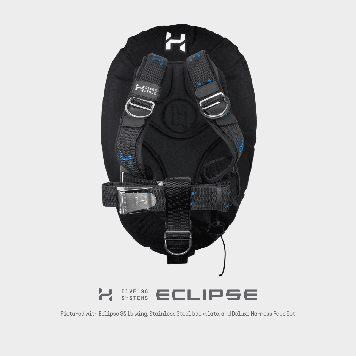 Deluxe BC Systems - Eclipse wing, stainless steel backplate, deluxe harness pads set